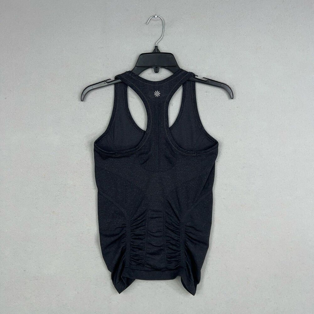 Athleta Top Womens XS Black Fast Track Racer Ruched Athletic Yoga Gym Training - Picture 5 of 12
